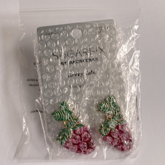 SUGARFIX by BaubleBar Crystal Strawberry Drop Earrings - Pink, NWT - Picture 6 of 9